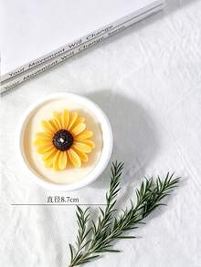 Cirelle 1pc Daisy Flower Scented Candle In Plaster Jar, Cute Sunflower Soy Wax Candle, Decorative Floral Aromatherapy Candle For Home Decor, Birthday & Holiday Gift - multicolor - View 10