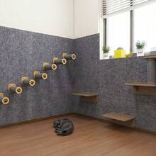 1pc Multi-Color Self-Adhesive Cat Scratch Pad, Residue-Free Removable Anti-Scratch Surface Polyester Felt Cat-Friendly Design, Suitable For Walls And Furniture Indoor, Modern Style Indoor Cat Scratching Board Furniture Protection - 100 X 30 cm - View 4