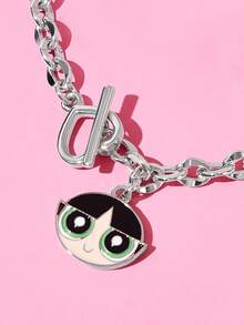 THE POWERPUFF GIRLS X SHEIN 銀合金可愛吊墜手鍊，適合日常配戴，情人節禮物，春夏海邊度假 - 彩色 - 查看 4