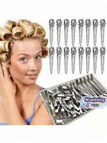 100 kẹp rễ tóc xù 5.5cm, thiết kế cho salon tóc, chất lượng cao, dụng cụ tạo kiểu tóc DIY, dễ dàng tạo độ phồng cho rễ tóc, tăng kết cấu tóc, lựa chọn hoàn hảo để tạo kiểu tóc - Bạc - Xem 1