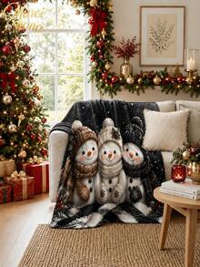 Muroi Mono 1pc Christmas Pattern Blanket, Made Of Flannel Material, Is Soft And Comfortable. It Is Suitable For Beds, Living Rooms And Sofas. It Is Suitable For All Seasons And Is An Excellent Choice For Daily Decorations, Home Decorations And Christmas Gifts. - Christmas - View 4