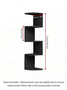 1pc Wall-Mounted Corner Shelf, No-Drill Wall Hanging Storage Rack, Corner Cabinet Shelf For Bedroom, Living Room Corner - Multicolor - View 2