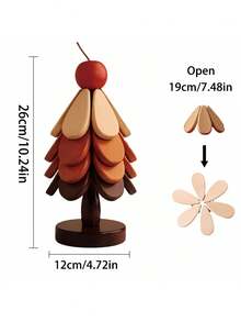 Christmas Tree Wooden Placemat And Coaster Set Heat Resistant Durable Table Ornament For Dining Table Sideboard Home Indoor Tabletop Decor Ideal For Christmas Holiday Festive Seasonal Dinner Party Decorative Tableware Supplies - View 4