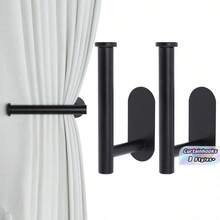 2 Pieces No-Drill Adhesive Curtain Tiebacks, Curtain Buckles, Curtain Hooks & Curtain Holdbacks For Curtains - multicolor - View 1