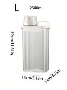 1pc Sealed Laundry Powder Storage Container, Household Dispenser Bottle, Clothes Liquid Storage Bucket, White, Dorm Room, Washing Liquid - White - View 9