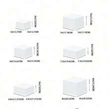 6pcs White Cubic 5-Sided Desktop Storage Organizer Boxes, Suitable For Halloween, Christmas, Wedding Party Dessert Cake Display, Versatile Stackable Design, Space Saving, Sturdy Durable, Perfect For Candy Buffet, Snack Tray, Tabletop Decor - Multicolor - View 12