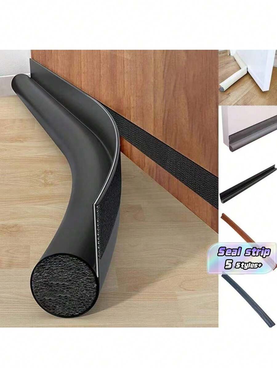 2pcs/1pc Self-Adhesive Door Bottom Seal Strip - Durable, Soundproof, Dust-Proof, Insect-Proof Sealing Strip, Adjustable Door Bottom Seal To Reduce Wind, Light, Cold Air And Noise, Suitable For Workshop And Home, Available In Black/White/Gray/Brown - Multicolor - View 1