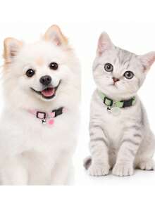 1/3/6件組 柔軟舒適可調節愛心鈴鐺可愛寵物項圈項鍊，適合小型犬、貓、小貓、幼犬，生日禮物 - 多色的 - 查看 4