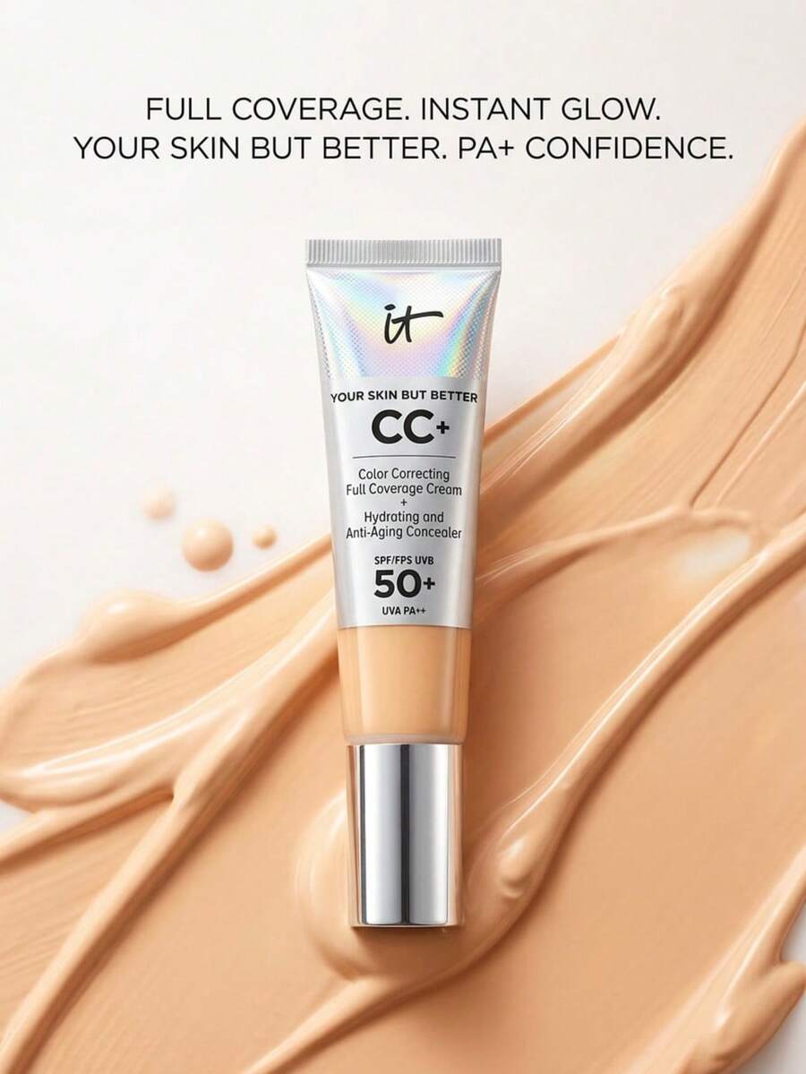 IT Cosmetics CC+ Cream Full-Coverage Foundation SPF50 Neutral Medium 32 Ml - Neutral Medium - View 1