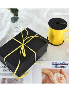 1 Roll, 250 Yards Of Purple Curly Ribbon, Suitable For Gift Wrapping, Balloon Rope, Weddings, Birthdays, Etc. - Shiny Metallic Ribbon, Suitable For Bouquet And Flower Wrapping Paper, Suitable For Valentine's Day, Weddings, Birthdays, Etc. - Yellow ribbon - View 3