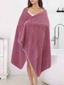 Ultra Super Soft Coral Fleece Bath Towel Quick Dry Absorbent Thick Face Towel Home Bathroom Gift Set Large Oversized Lightweight Skin Friendly Fade Resistant - Purple - View 2