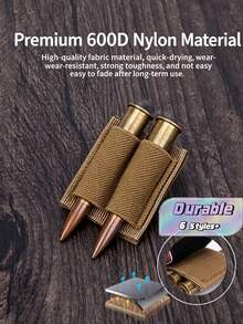 1/10PCS 2-Hole Shotgun Shell Holder Patch, 7.62MM Tactical Hook And Loop Patch, Ammo Pouch Accessory, Loose Tool Magic Sticker For Outdoor Hunting - Multicolor - View 2