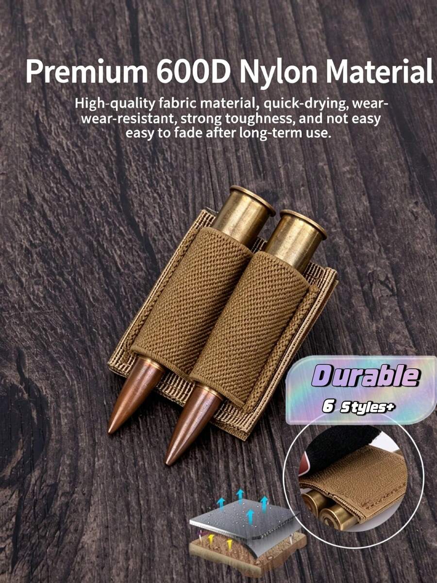 1/10PCS 2-Hole Shotgun Shell Holder Patch, 7.62MM Tactical Hook And Loop Patch, Ammo Pouch Accessory, Loose Tool Magic Sticker For Outdoor Hunting