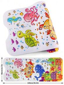 1pc Bath Mat, Non Slip, Cartoon Shower Mat Anti Slip With Suction Cups Machine Washable - Multicolor - View 4