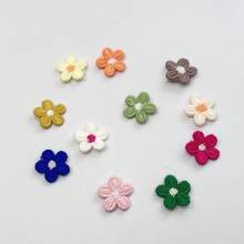 50pcs 1.5cm Multi-Color 5-Petal Flower Trim (Without Adhesive Backing), DIY Craft Material For Clothing, Hat Decor, Assorted Colors - multicolor - View 10