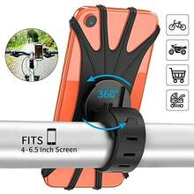 1 pieza Soporte multifuncional para teléfono de bicicleta de montaña de silicona con función de rotación de 360 grados para ciclismo al aire libre - Negro - Ver 10