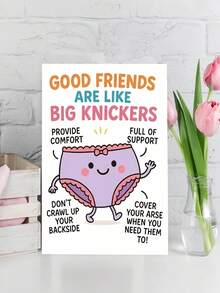 Funny Best Friend Birthday Card, Cute Cartoon Gag Gift "Like Big Underwear", Humorous Greeting Card For Friend, Husband, Coworker - multicolor - View 3