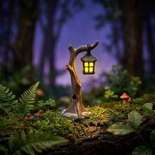 Mini Tree Stump Decor, Fairy Garden Miniature Ornament, Suitable For Dollhouse, Desktop, Bookshelf, Moss Terrarium And Magic Forest Decoration, No Electricity Required - A - View 7