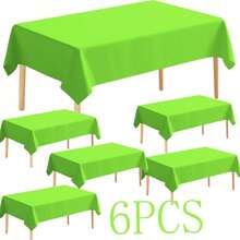 6pcs Disposable Plastic Tablecloths, 54*72 InchWaterproof Solid Color Square Tablecloths, DisposablePlastic Tablecloths, Waterproof And Stain-Resistant,Easy To Clean, Suitable For Life, Wedding, BirthdayParty - Multicolor - View 10