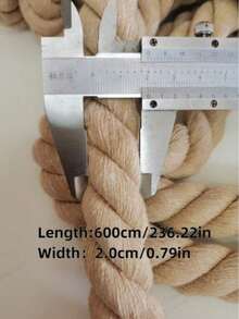 Fun Tug Rope (Non-Professional) Material: 2cm Thick * 600cm/150cm Long Handmade Braided Character Climbing Frame Gardening Binding Decorative Rope Floral Accessory Tote Bag Handle Rope - apricot - View 20