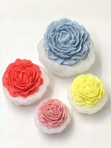 Flower Shaped Molds, Set Of 4 Sizes, Non-Stick Flexible, Durable Reusable, Perfect For Baking, Cake Decorating, Chocolate Candy Making, Soap Crafting, DIY Projects, Party Favors, Wedding Treats - White - View 10
