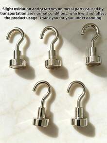 20/10/5pcs Strong Magnetic Hooks With Magnets And Hooks, No Nails Needed For Hanging, Suitable For Refrigerator, Kitchen Grll,Garage, Storage Space High-Strength Magnetic Hooks, No- Drll Refrigerator Hooks, Strong Load- Bearing Magnetic Hangers - Silver - View 14