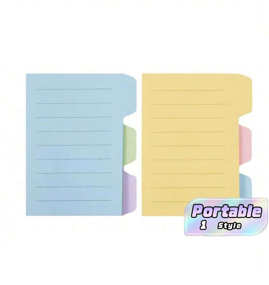 1 Pack Of Self-Adhesive Office Supply Dividers, Featuring Brightly Colored Sticky Notes And School Notebook Index Tabs, Suitable For Students And Adults As Study Supplies (Colors Are Random) - Multicolor - View 1