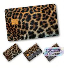 1pc Simulated Leopard Print Credit Card Sticker, High-End Texture DIY Sticker, The Same Style As Beauty Bloggers, A Must-Have For Social Media Leopard Print Enthusiasts, Perfect For Decorating Transit Cards, Campus Cards, And Credit Cards - Multicolor - View 1