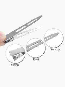 100 kẹp rễ tóc xù 5.5cm, thiết kế cho salon tóc, chất lượng cao, dụng cụ tạo kiểu tóc DIY, dễ dàng tạo độ phồng cho rễ tóc, tăng kết cấu tóc, lựa chọn hoàn hảo để tạo kiểu tóc - Bạc - Xem 2