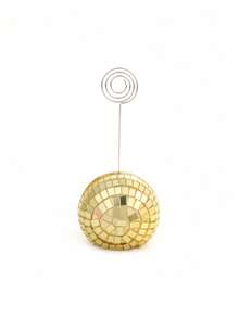 1/10PCS Multi Color Shiny Disco Ball Business Card Holder Display Rack Photo Holder Desktop Mirror Ball Number Stand For Wedding Party Christmas New Year Celebration Table Decor Home Office Ornament Gift Idea - multicolor - View 8