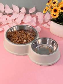 Pet Bowl In 8 Shape Of Stainless Steel With Anti-Slip And Plastic Double For Dogs/Cats - One Piece - Multicolor - View 7