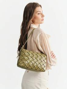 SHECARRY Women's Fashion Olive Green Handbag, Exquisite Pleated Craftsmanship, Soft And Lightweight, Versatile, For Daily, Commuting, Dating, Shopping - Olive Green - View 6