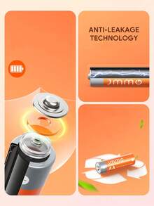 JMMO 20 Pack AA Alkaline High-Performance Batteries, 10-Year Shelf Life, Double AA With Long-Lasting Power, Suitable For Everyday Electronics And Emergency Gear - Orange - View 3