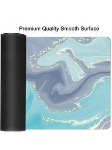 1pc Large Extended Gaming Mouse Pad Gray Green Fluid Pattern Non Slip Rubber Base Desk Mat For Keyboard Mouse Office Home Computer Laptop Smooth Surface Durable Wear Resistant Easy Clean Portable Practical Gift For Gamers Teens Adults - View 6