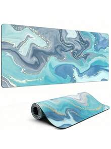 1pc Large Extended Gaming Mouse Pad Gray Green Fluid Pattern Non Slip Rubber Base Desk Mat For Keyboard Mouse Office Home Computer Laptop Smooth Surface Durable Wear Resistant Easy Clean Portable Practical Gift For Gamers Teens Adults - View 9