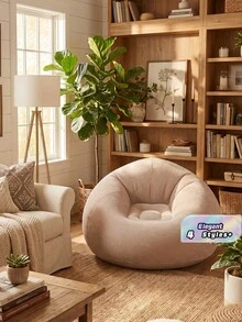 1pc Portable Inflatable Outdoor Leisure Chair, Soft Comfortable Spherical Bean Bag Chair, Breathable Pvc, Inflatable Sofa For Living Room, Balcony, Camping - Multicolor - View 2