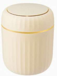 1pc Mini Flip Top Desktop Trash Can Odor Proof Small Waste Bin For Paper Fruit Peel Home Office Bathroom Living Room Study Table Tidy Organizer - Multicolor - View 14