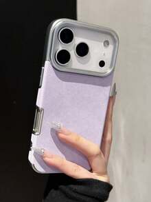 1件裝奢華牛仔軟皮革手機殼 防震布料邊框 品牌風布紋全包防摔耐刮 纖薄貼合保護殼 適用 17 Air 16 15 14 Plus 13 12 11 Pro Max 質感日常時尚手機殼 - 粉色 - 查看 3
