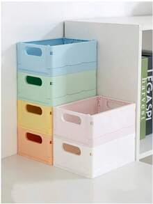 Large Capacity Multi Grid Desktop Organizer Box Minimalist Solid Color Thickened Pp Plastic Anti Slip Dustproof Stationery Sundries Storage Holder For Pen Eraser Student Office Back To School Supplies - multicolor - View 12