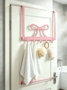 1PC Pink Iron Key Hook Wall Shelf – Creative Metal Art Hanger For Entryway Hallway, Coat Hat Organizer Rack, Multifunctional Wall Decor Storage - Multicolor - View 8