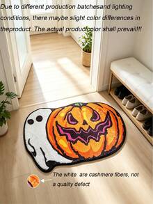 Halloween Imitation Cashmere Doormat, Wear-Resistant Entryway Floor Mat, Easy Care Decorative Rug For Living Room - C - View 4