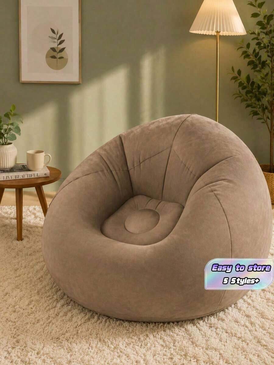Foldable Inflatable Outdoor Leisure Lounge Chair, Suitable For Living Room, Camping, Picnic, Outdoor Seating, Spherical Design, Compact Furniture, Easy To Carry Foldable, Travel Essential, Sunbathing, Meditation - A - View 1