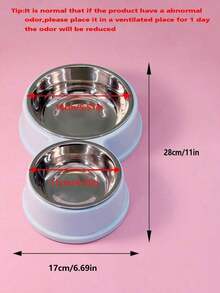 Pet Bowl In 8 Shape Of Stainless Steel With Anti-Slip And Plastic Double For Dogs/Cats - One Piece - Multicolor - View 2