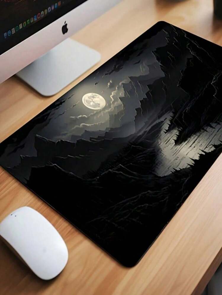 1pc Large Moonlight Cool Tone Mouse Pad, Non-Slip Gaming Office Desk Mat, Suitable For Laptop, Gaming Mouse Pad, Mini Computer Desktop Accessory, Office Desk Accessory, Office Supplies, Office Desk Accessory, Desktop Mouse Pad - multicolor - View 5