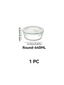 Haus Hana Madebyblanc 1pc Microwave Can Heat Glass Lunch Boxes For Office Workers, Lunch Boxes For Refrigerators, And Large Capacity Fresh-Keeping Bowls With Rice And Meal Boxes,Kitchen,Christmas Gift - transparent color - View 13