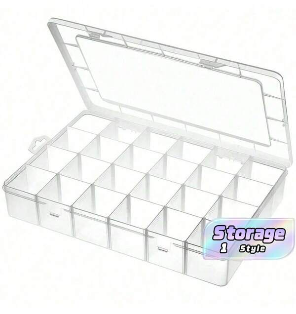 24-Bin Plastic Storage Box With Adjustable Dividers, Suitable For Storing Crafts, Beads, Fishing Gear, Jewelry, Etc.