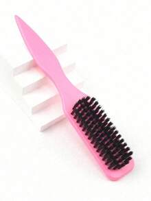 Sharp Tailed Beard Brush For Men, Vintage Oil Head Styling Comb For Slick Back Ponytail & Bun, Edge Control Parting Tool For Smoothing Baby Hairs, Barber Salon Grooming Kit - Multicolor - View 11