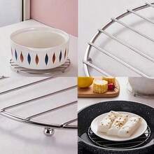 3pcs/2pcs/1pc Alas Piring Bundar Stainless Steel Berinsulasi, Melindungi Permukaan Meja dan Meja Dapur, Cocok untuk Meletakkan Panci, Peralatan Masak Panas, Minuman, Isolasi Panas dan Pengurangan Suhu - View 4