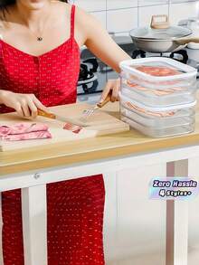 1/2/3/4‑Tier Stackable Food Storage Containers, Leak‑Proof Sealed Food Keeper For Refrigerator - Multicolor - View 2