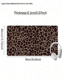 1PC Leopard Pattern Modern Art Large Desk Pad Mouse Mat With Non Slip Rubber Base Keyboard Cover For Office Home Computer Laptop Women Men Friends Back To School Gift Wild Style Smooth Surface - View 7